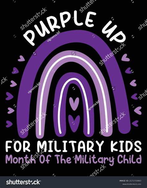 Purple Military Kids Month Military Child Stock Vector Royalty Free