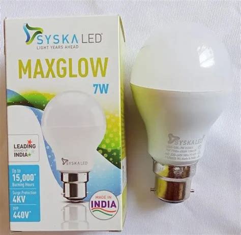 Polycarbonate Syska W Led Bulb Cool Daylight Model Name Number Ssk