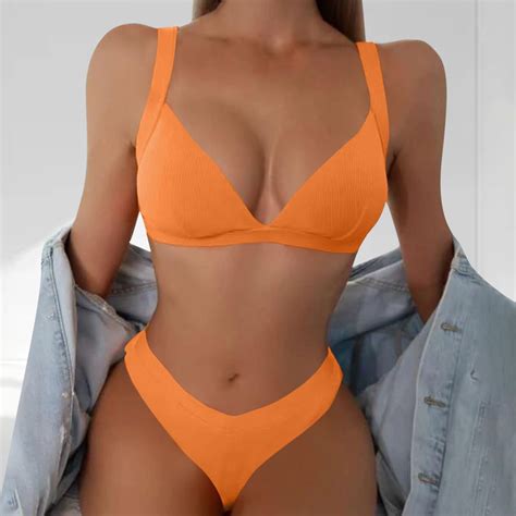 Rydcot Bikini Set For Women Two Piece Swimsuit For Women V Neck Low Rise Bathing Suit