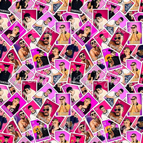 Seamless Bad Bunny L Loteria Card PNG L Seamless Bad Bunny Pattern L