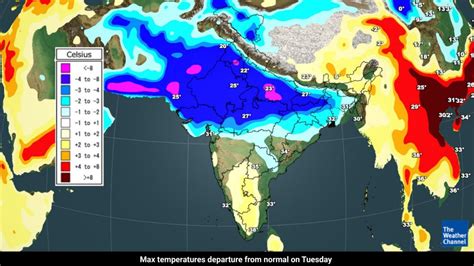 Daytime Temperatures Across Northwest, Central India to Dip 4-8°C Below Normal This Week ...