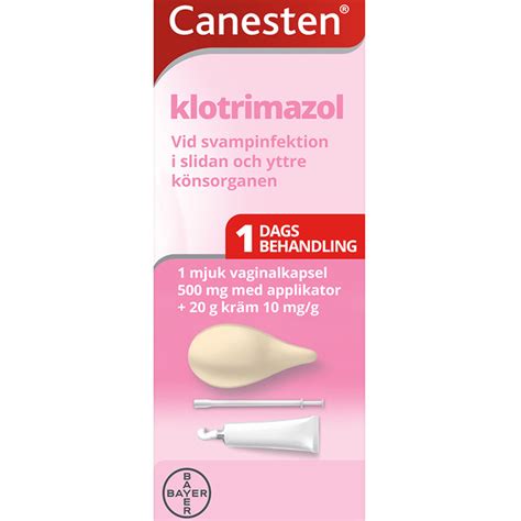 Canesten vaginalkapsel 500 mg 1 st vaginalkräm 1 20 g Apotek Hjärtat