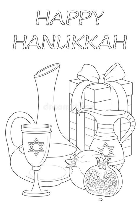 Happy Hanukkah Coloring Page Stock Illustrations 78 Happy Hanukkah Coloring Page Stock