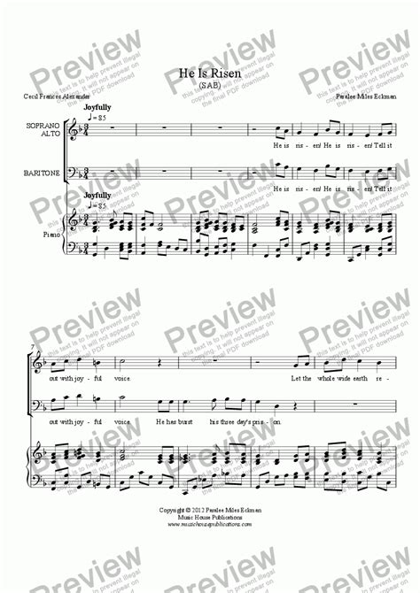 He Is Risen Sab Download Sheet Music Pdf File