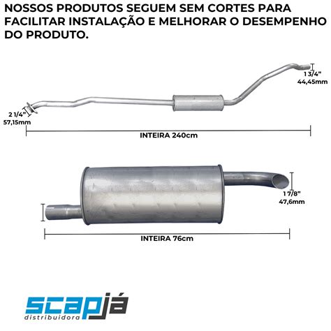 Kit Escapamento Abafador Traseiro Kadett V