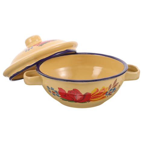 Enamel Bowl Rustic Soup Bowls Covered Food To Go Containers With Lids