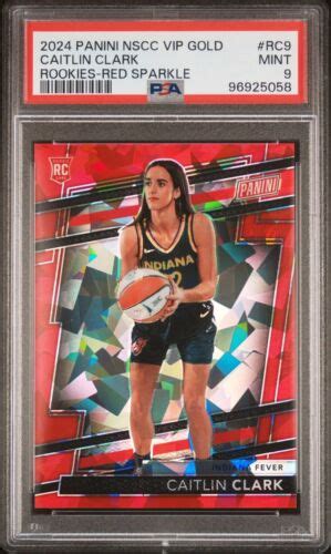 Panini Vip Gold Red Sparkle Rc Caitlin Clark Rookie Rc Psa