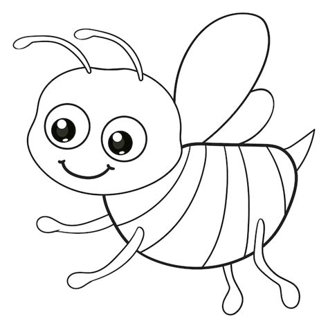 Páginas Para Colorear O Libros Para Niños Linda Caricatura De Abeja En