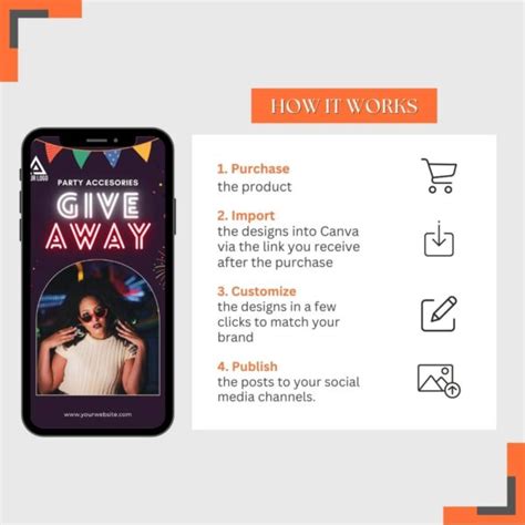 9 Instagram Story Templates on Giveaway - Canva Editable