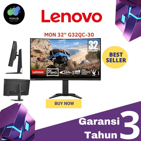 Jual Monitor Lenovo G32qc 30 32 Va Qhd 2560 X 1440 165hz Hdmi Dp