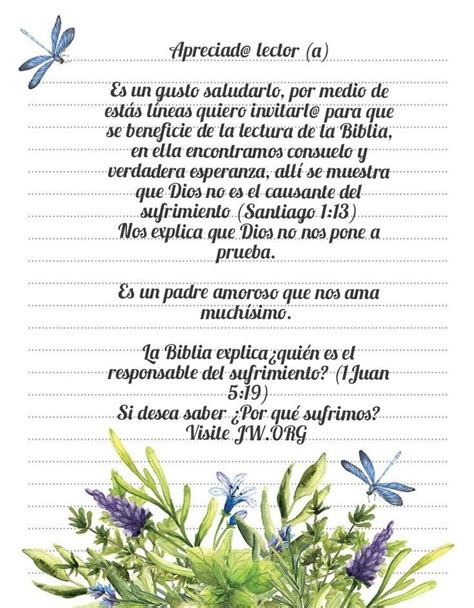 Carta Lectura De La Biblia Cartas De Animo Escritura De Cartas