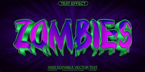 Premium Vector Cartoon Geen And Purple Halloween Zombies Editable And