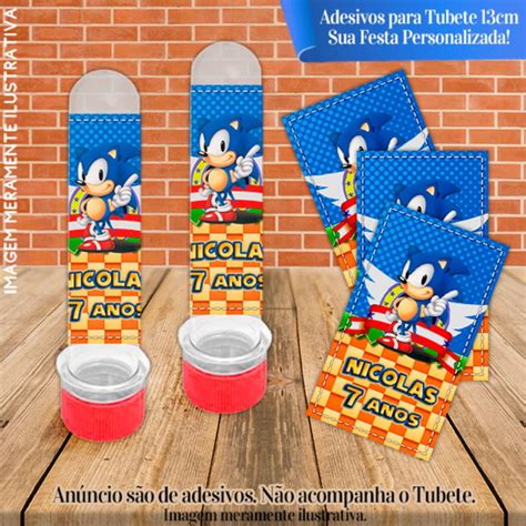 50 Adesivos Para Tubetes Personalizado 13cm Sonic Elo7