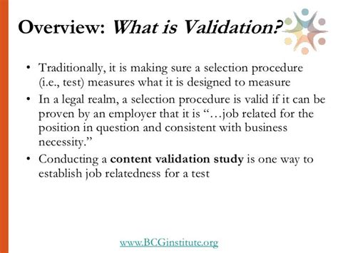 Completing A Content Validation Study Overview