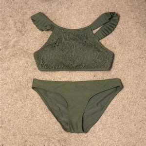 Aerie Swim Nwot Aerie Olive Green Bikini Set Poshmark