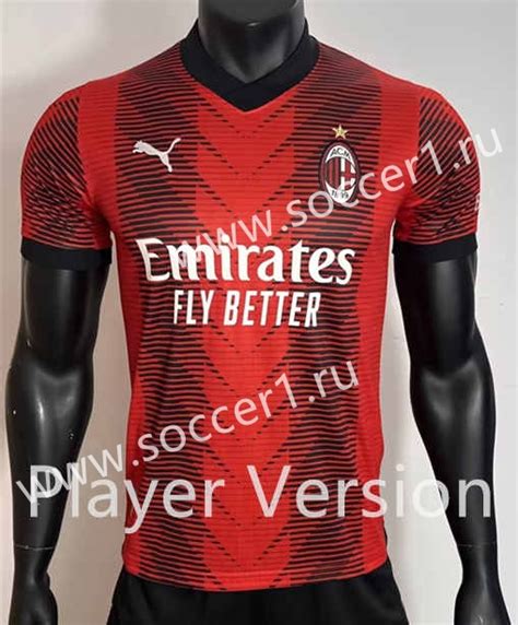 Player Version 2023 2024 AC Milan Home Red Black Thailand Soccer Jersey