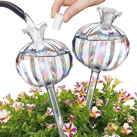 Nihome Plant Watering Globes Pack Iridescent Glass Cactus Self