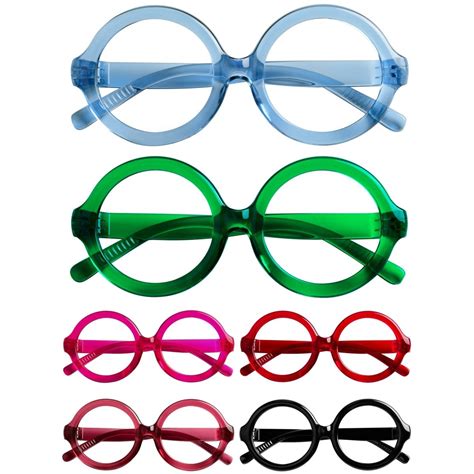 6 Pack Metalless Oversized Round Reading Glasses Women Screwless – eyekeeper.com