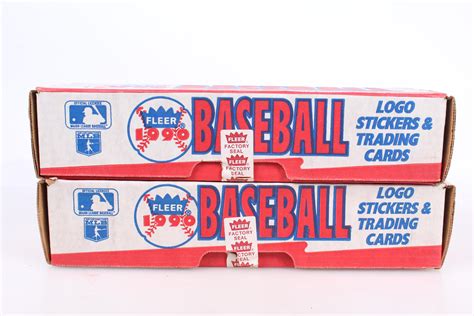 Lot Fleer 1990 Baseball Logo Stickers Trading Cards Lot Of Two Boxes