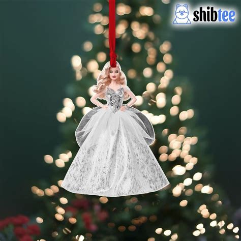 2021 Holiday Barbie Doll Blonde Wavy Hair Christmas Ornament Shibtee Clothing