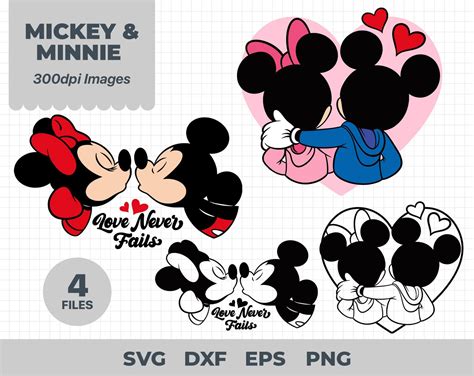 Mickey And Minnie Love Mickey And Minnie Svg Eps Pdf Png Mickey