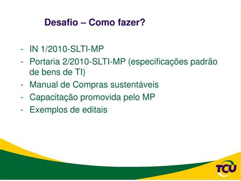 PPT Controle e Compras Sustentáveis PowerPoint Presentation free