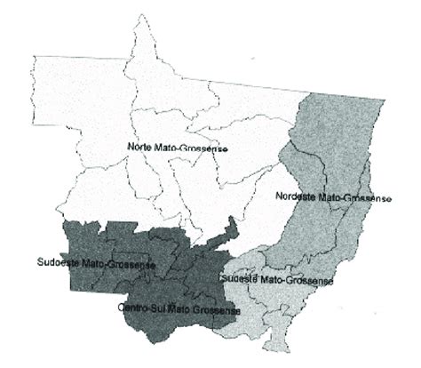 Mapa Mesorregiões Geográfi Cas De Mato Grosso Download Scientific