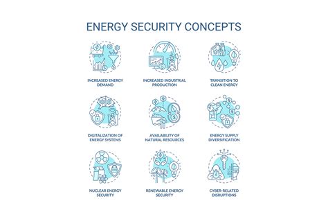 Energy Security Concept Icons Set Graphic By Bsd Studio · Creative Fabrica