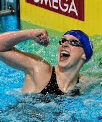 Most Famous Athlete In The World Katie Ledecky Swims For Gold With Her