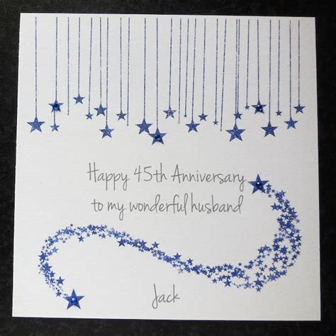 Sapphire Wedding Anniversary Card Etsy Uk