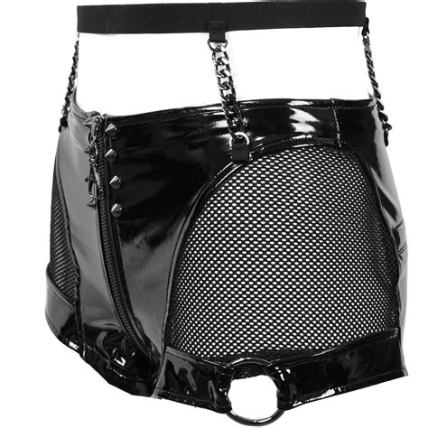 Sexy Black Faux Leather Hot Pants By Devil Fashion The Dark Store