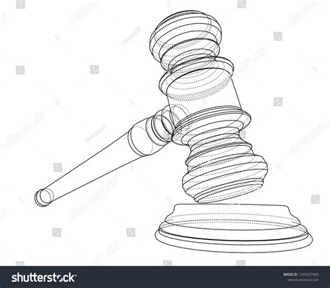 3d Outline Gavel Vector Rendering 3d Stock Vector (Royalty Free) 1245037465 | Shutterstock