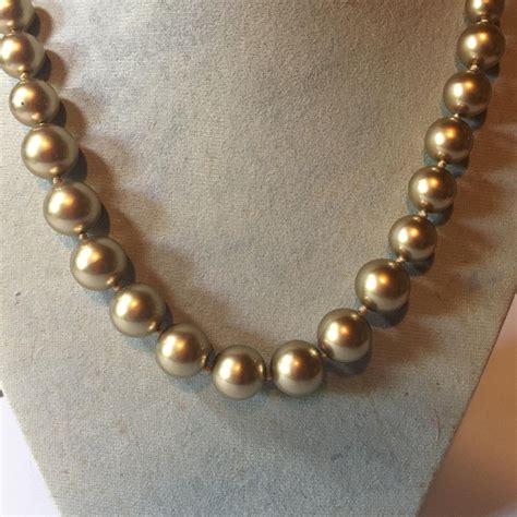 Monet Gold Tone Bead Necklace Etsy