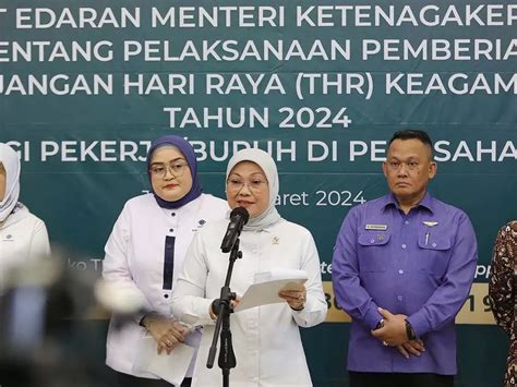 Menaker Terbitkan SE Pembayaran THR 2024