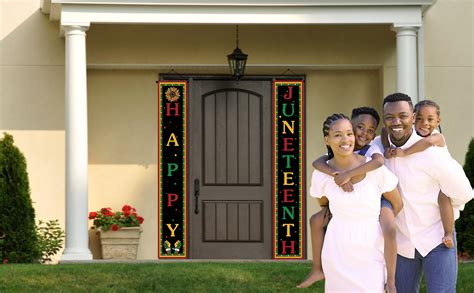 Amazon YQUQWN Large Happy Juneteenth Banner Outdoor 72x12 Inch