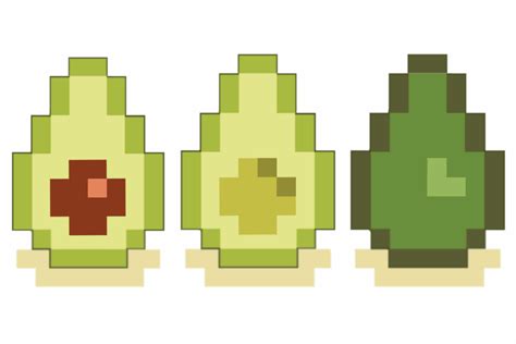 Pixel Avocados Graphic By Kaspiera Creative Fabrica