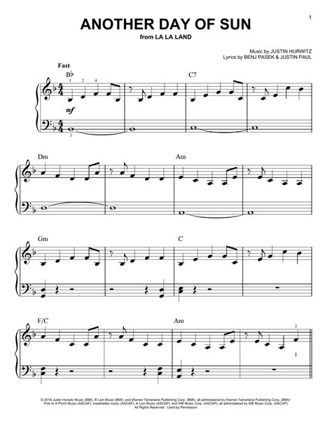 Another Day Of Sun | Sheet Music Direct