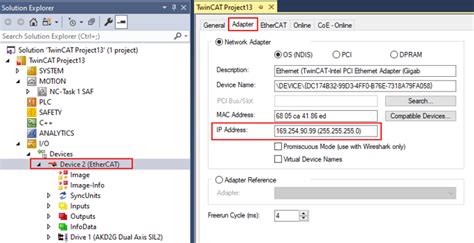 Setup Ethernet Over EtherCAT EoE