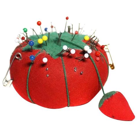 Tomato Pincushion With Strawberry Needle Sharpener R Nostalgia