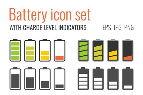 Battery Icon Set 544179 Icons Design Bundles