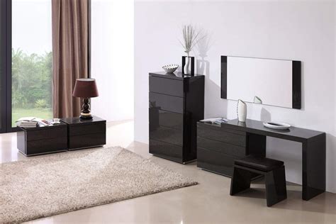 Dark Grey Gloss Functional Night Stand for Contemporary Bedroom Shop ...