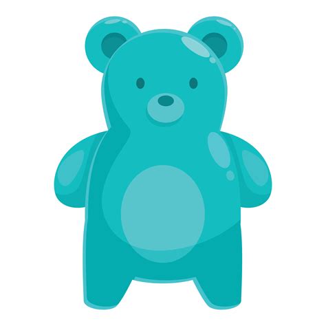 Cute Blue Gummy Bear Standing With Arms Outstretched 49521420 Vector