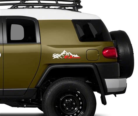 Pair Mountains Toyota Fj Cruiser Side Vinyl Stickers Decals