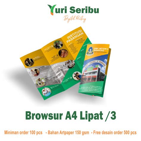 Jual Cetak Browsur A4 Cetak Flyer A4 Lipat 3 Shopee Indonesia