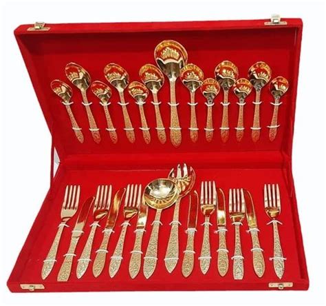 Brass Gold Plated Cutlery Set, For Home at Rs 2450/set in Moradabad ...