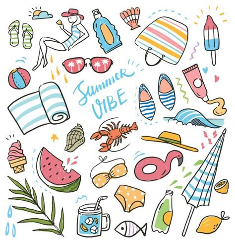 Summer Holiday Doodle Set