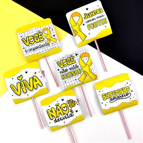 Tag Pirulito Setembro Amarelo Pirulito Personalizado Mimo Setembro