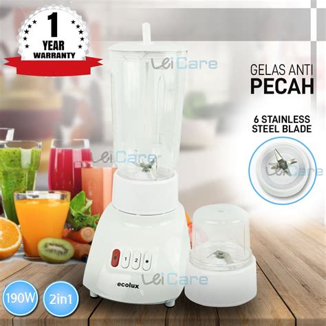 Jual Ecolux Blender BL T11 PC Bahan Plastik 2in1 Low Watt With Grinder