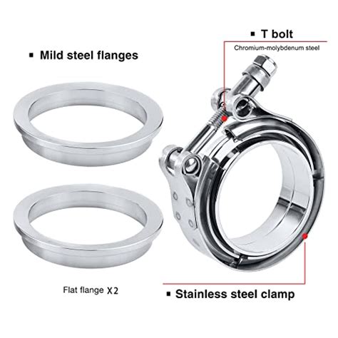 EVIL ENERGY 2 5 Inch V Band Clamp Stainless Steel With Flange Flat Mild