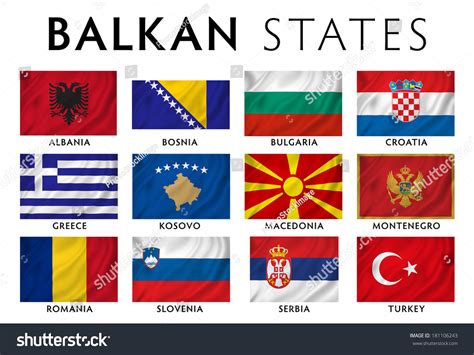 Balkans Southeast Europe Countries Flags Stock Illustration 181106243 | Shutterstock